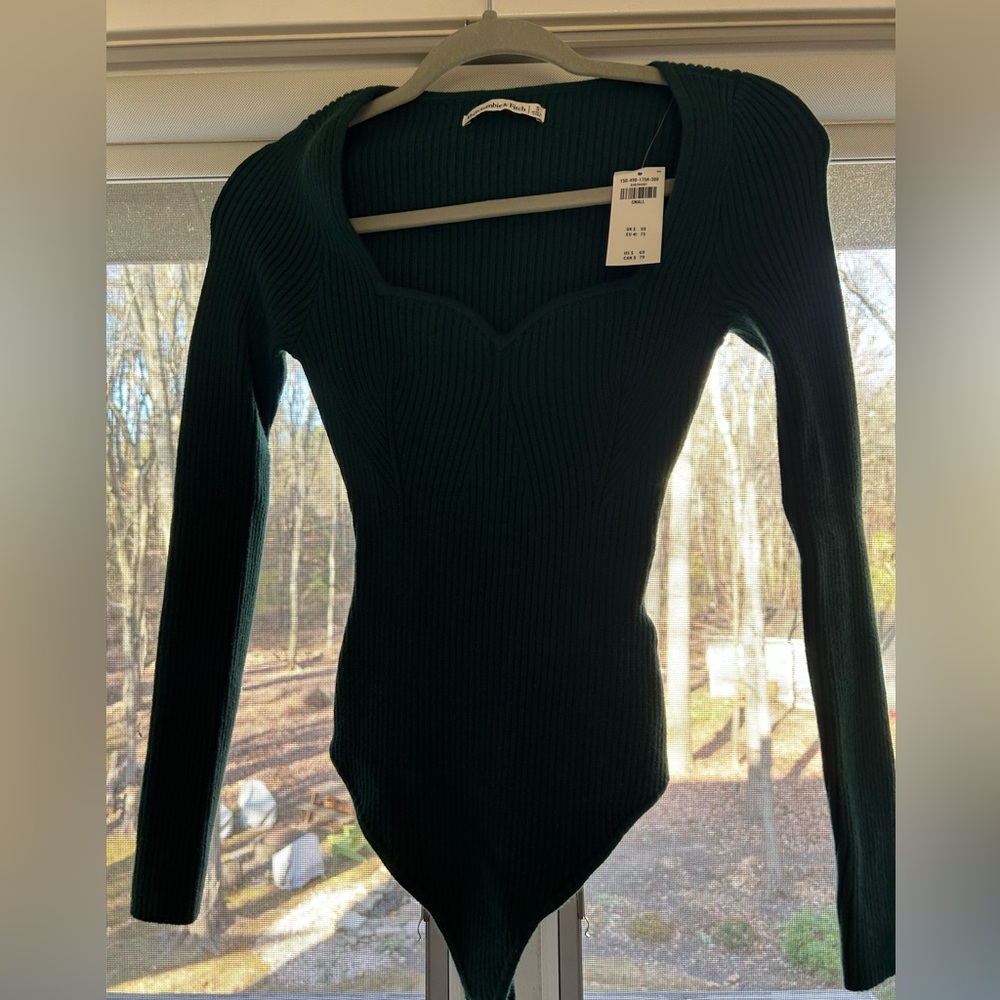 Abercrombie NWT Dark Green Sweater bodysuit.
